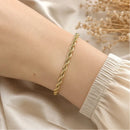 Pulseira Cordão Baiano Masculina Grossa Dourada em Aço Inoxidável