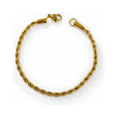 Pulseira Cordão Baiano Masculina Grossa Dourada em Aço Inoxidável