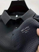 Camisa Polo Masculina Jacquard Slim Fit, Respirável e Secagem Rápida