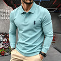 100% pure cotton high-end brand men's long sleeve polo shirt autumn winter fashionable luxury embroidery golf top casual T-shirt