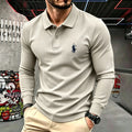 100% pure cotton high-end brand men's long sleeve polo shirt autumn winter fashionable luxury embroidery golf top casual T-shirt