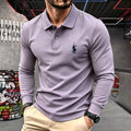 100% pure cotton high-end brand men's long sleeve polo shirt autumn winter fashionable luxury embroidery golf top casual T-shirt