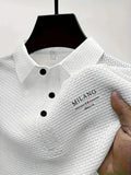 Camisa Polo Masculina Jacquard Slim Fit, Respirável e Secagem Rápida