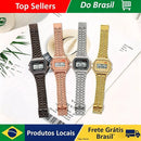 Relógio Digital LED Masculino em Aço Inoxidável, Estilo Business