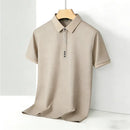 Men's Casual Polo Shirt Short Sleeve Contrast Trim Slim Fit Breathable Office Top 2026