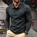 100% pure cotton high-end brand men's long sleeve polo shirt autumn winter fashionable luxury embroidery golf top casual T-shirt