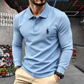 100% pure cotton high-end brand men's long sleeve polo shirt autumn winter fashionable luxury embroidery golf top casual T-shirt