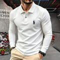 100% pure cotton high-end brand men's long sleeve polo shirt autumn winter fashionable luxury embroidery golf top casual T-shirt