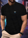 New round Neck Running T-shirt Men‘s Spring / Summer Thin Top letter print Quick Dry Short Sleeve Breathable Fitness Sports Wear