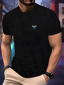 New round Neck Running T-shirt Men‘s Spring / Summer Thin Top letter print Quick Dry Short Sleeve Breathable Fitness Sports Wear
