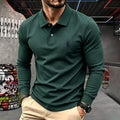 100% pure cotton high-end brand men's long sleeve polo shirt autumn winter fashionable luxury embroidery golf top casual T-shirt