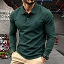 100% pure cotton high-end brand men's long sleeve polo shirt autumn winter fashionable luxury embroidery golf top casual T-shirt