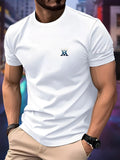 New round Neck Running T-shirt Men‘s Spring / Summer Thin Top letter print Quick Dry Short Sleeve Breathable Fitness Sports Wear