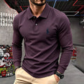 100% pure cotton high-end brand men's long sleeve polo shirt autumn winter fashionable luxury embroidery golf top casual T-shirt