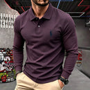 100% pure cotton high-end brand men's long sleeve polo shirt autumn winter fashionable luxury embroidery golf top casual T-shirt
