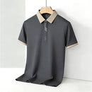 Men's Casual Polo Shirt Short Sleeve Contrast Trim Slim Fit Breathable Office Top 2026