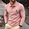 100% pure cotton high-end brand men's long sleeve polo shirt autumn winter fashionable luxury embroidery golf top casual T-shirt