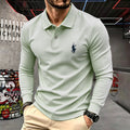 100% pure cotton high-end brand men's long sleeve polo shirt autumn winter fashionable luxury embroidery golf top casual T-shirt