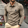 100% pure cotton high-end brand men's long sleeve polo shirt autumn winter fashionable luxury embroidery golf top casual T-shirt