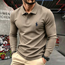 100% pure cotton high-end brand men's long sleeve polo shirt autumn winter fashionable luxury embroidery golf top casual T-shirt