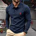 100% pure cotton high-end brand men's long sleeve polo shirt autumn winter fashionable luxury embroidery golf top casual T-shirt
