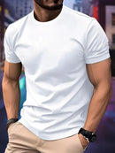 New Men‘s Running T-shirt Spring / Summer Thin Top Trend curve printing Quick Dry Short Sleeve Breathable Fitness Sports T-shirt